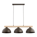 Lustre com cabo VERTA 3xE27/15W/230V castanho/bege