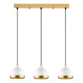 Lustre com cabo YILDO 3xE27/40W/230V branco/dourado