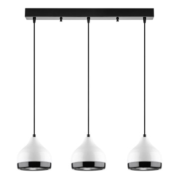 Lustre com cabo YILDO 3xE27/40W/230V branco/preto