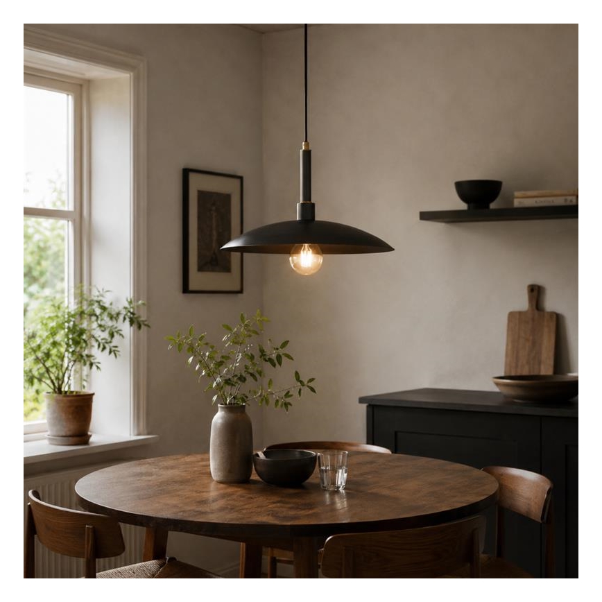 Lustre com cabo YUMI 1xE27/15W/230V preto
