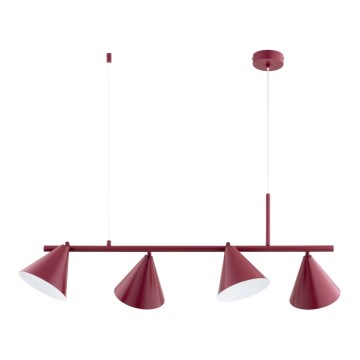 Lustre com cabo ZELTA 4xE27/15W/230V vermelho