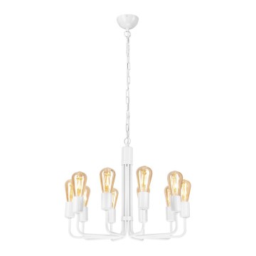Lustre com corrente 10xE27/60W/230V branco