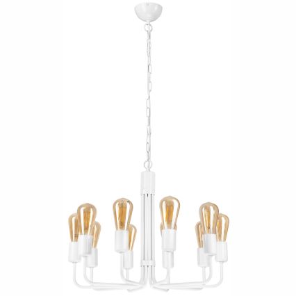 Lustre com corrente 10xE27/60W/230V branco