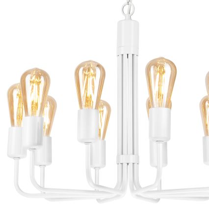 Lustre com corrente 10xE27/60W/230V branco