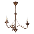 Lustre com corrente ANTON, 3x E14/15W/230V, acabamento bronze