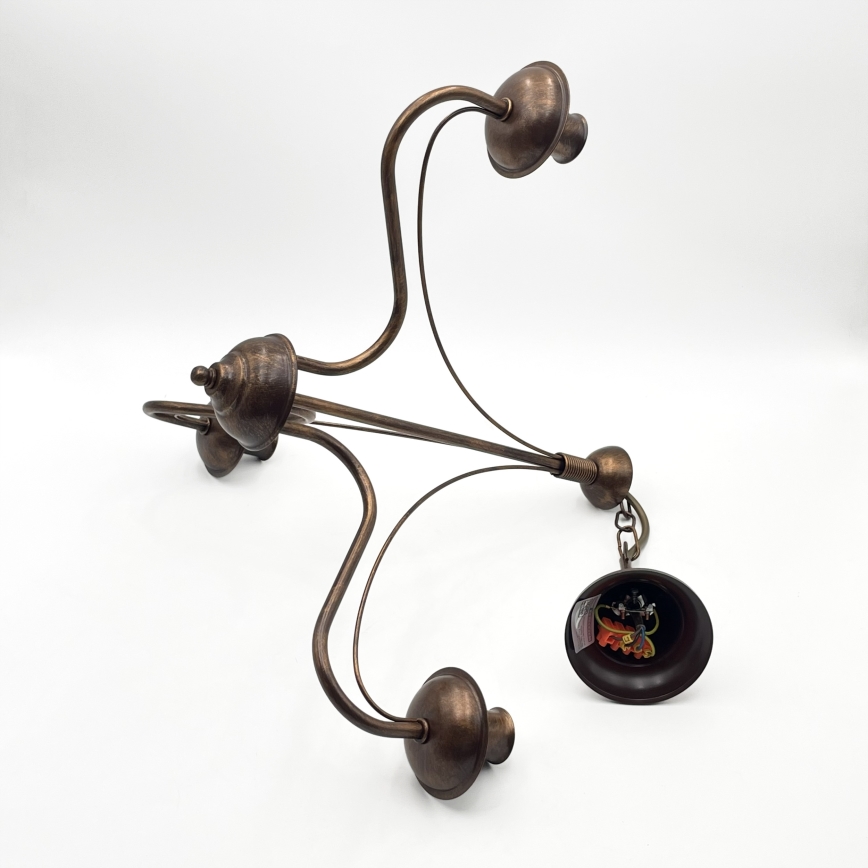 Lustre com corrente ANTON, 3x E14/15W/230V, acabamento bronze
