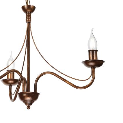 Lustre com corrente ANTON, 3x E14/15W/230V, acabamento bronze
