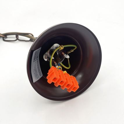 Lustre com corrente ANTON, 3x E14/15W/230V, acabamento bronze