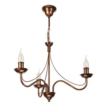 Lustre com corrente ANTON 3xE14/15W/230V bronze