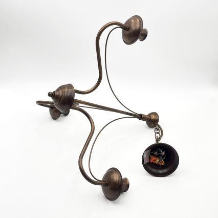 Lustre com corrente ANTON 3xE14/15W/230V bronze