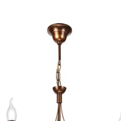 Lustre com corrente ANTON 3xE14/15W/230V bronze