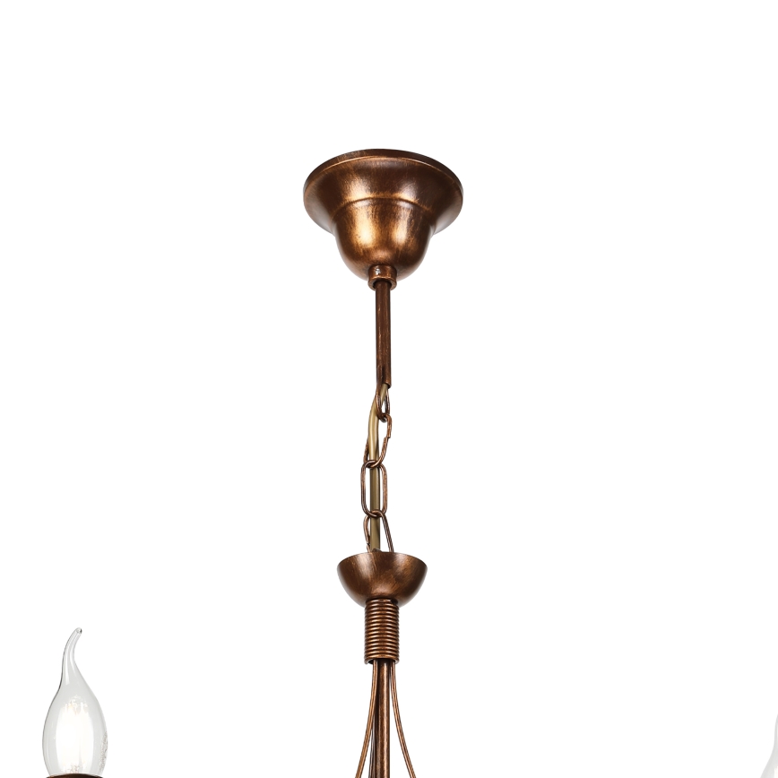 Lustre com corrente ANTON 3xE14/15W/230V bronze