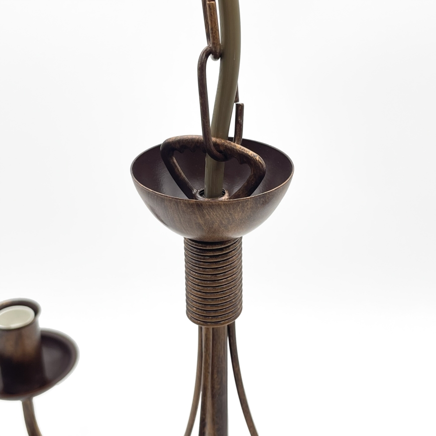 Lustre com corrente ANTON 3xE14/15W/230V bronze