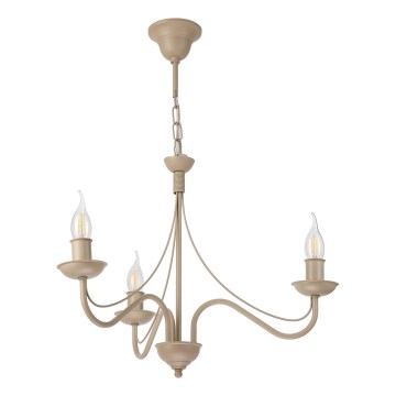 Lustre com corrente ANTON 3xE14/60W/230V bege