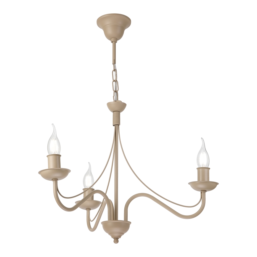 Lustre com corrente ANTON 3xE14/60W/230V bege