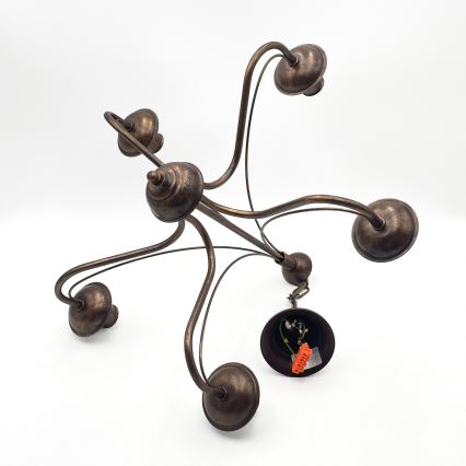 Lustre com corrente ANTON 5xE14/15W/230V, acabamento em bronze