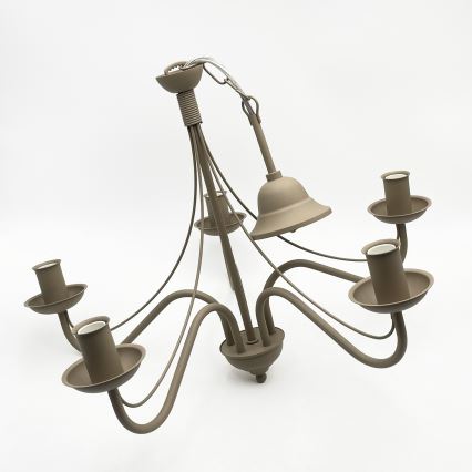 Lustre com corrente ANTON 5xE14/60W/230V bege