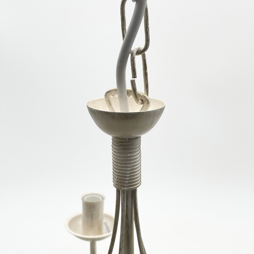 Lustre com corrente ANTON 5xE14/60W/230V pátina branca