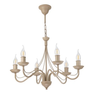 Lustre com corrente ANTON 6xE14/60W/230V bege