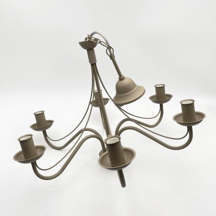 Lustre com corrente ANTON 6xE14/60W/230V bege