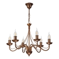 Lustre com corrente ANTON 6xE14/60W/230V bronze