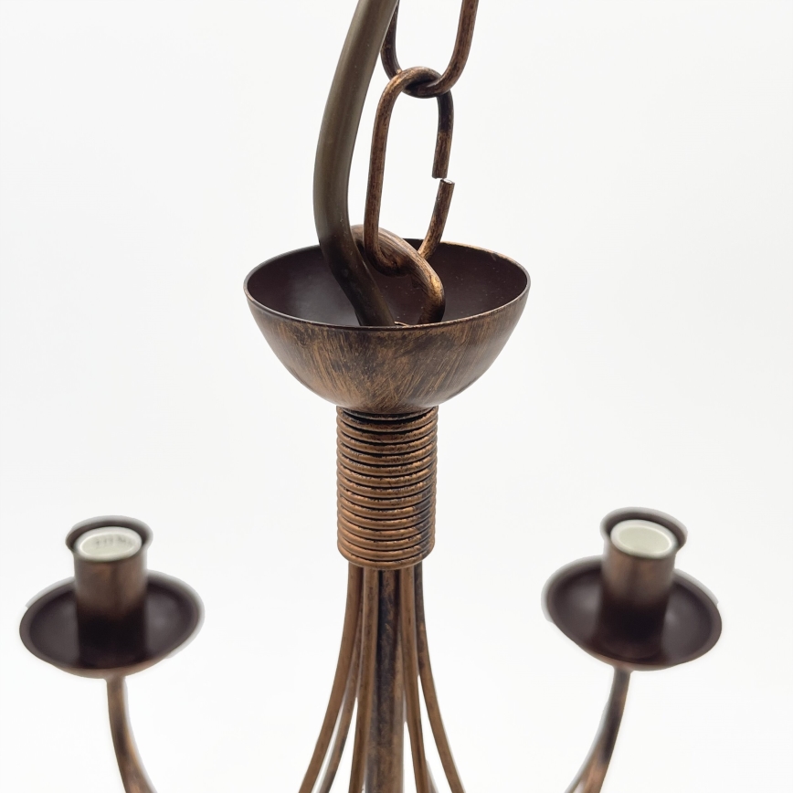 Lustre com corrente ANTON 6xE14/60W/230V bronze