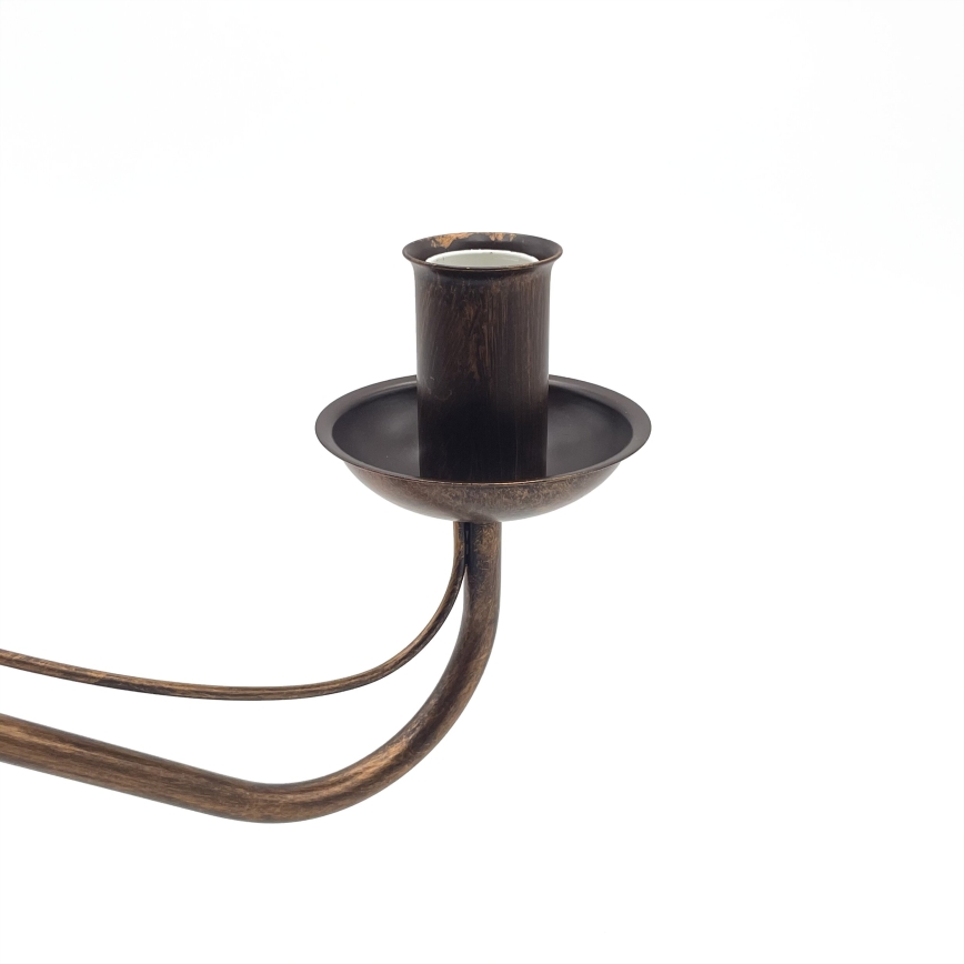 Lustre com corrente ANTON 6xE14/60W/230V bronze