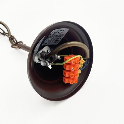 Lustre com corrente ANTON 6xE14/60W/230V bronze
