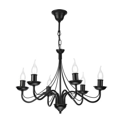 Lustre com corrente ANTON 6xE14/60W/230V preto