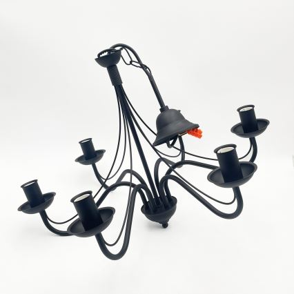 Lustre com corrente ANTON 6xE14/60W/230V preto