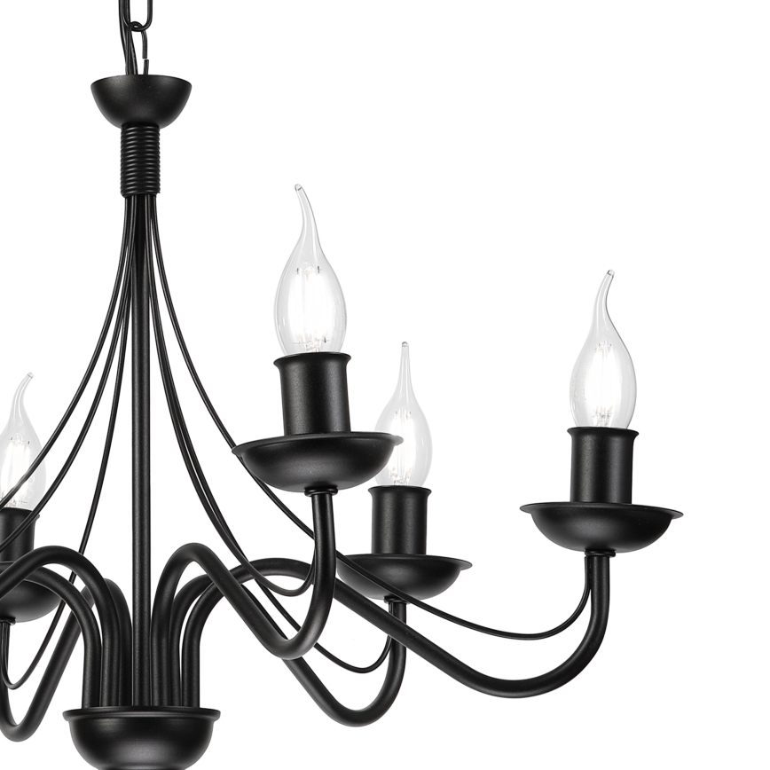 Lustre com corrente ANTON 6xE14/60W/230V preto