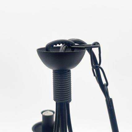Lustre com corrente ANTON 6xE14/60W/230V preto