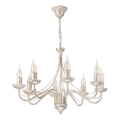Lustre com corrente ANTON 8xE14/60W/230V, acabamento patinado branco