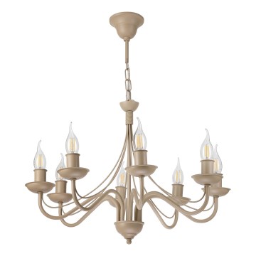 Lustre com corrente ANTON 8xE14/60W/230V bege