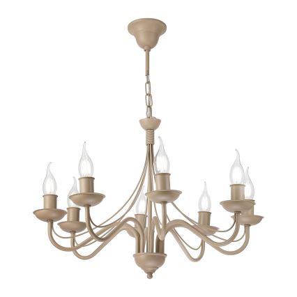 Lustre com corrente ANTON 8xE14/60W/230V bege