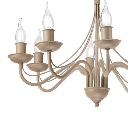 Lustre com corrente ANTON 8xE14/60W/230V bege