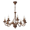 Lustre com corrente ANTON 8xE14/60W/230V bronze