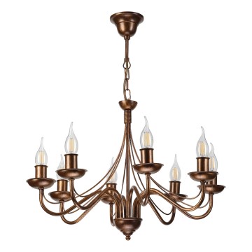Lustre com corrente ANTON 8xE14/60W/230V bronze