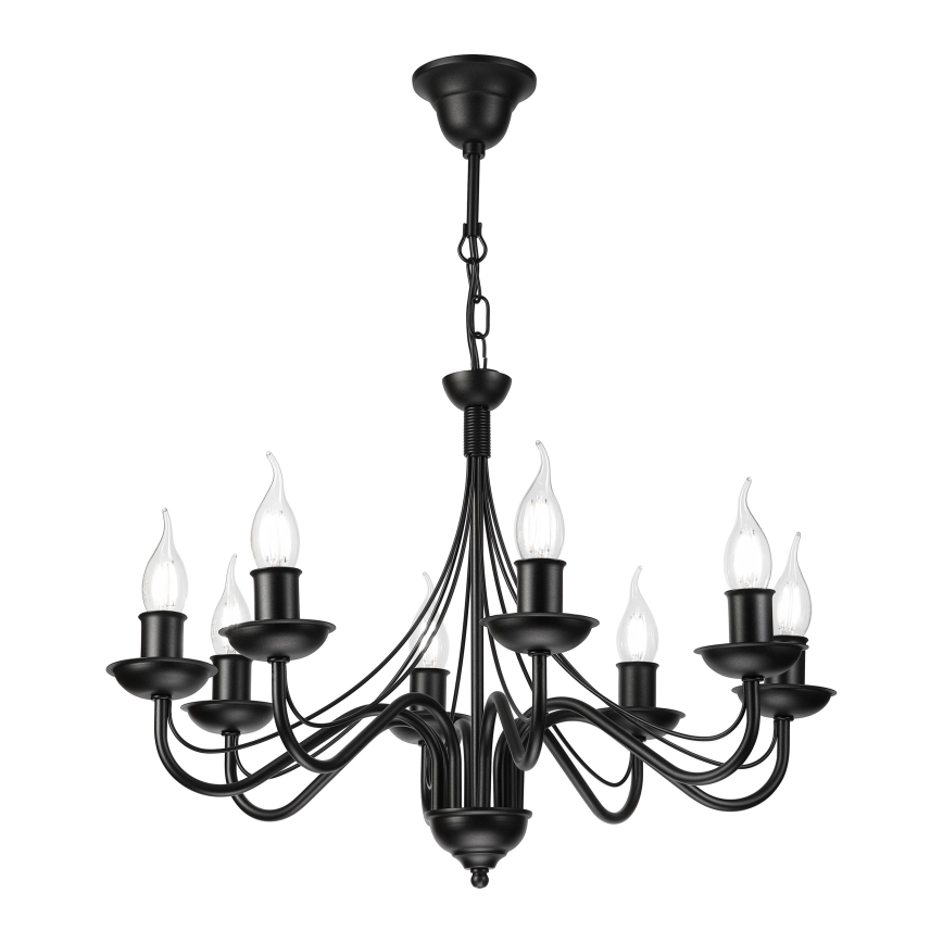 Lustre com corrente ANTON 8xE14/60W/230V preto