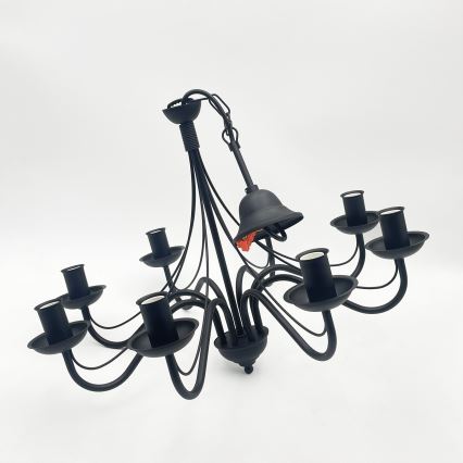 Lustre com corrente ANTON 8xE14/60W/230V preto