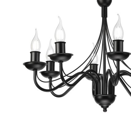 Lustre com corrente ANTON 8xE14/60W/230V preto
