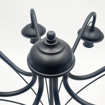 Lustre com corrente ANTON 8xE14/60W/230V preto