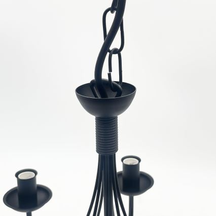 Lustre com corrente ANTON 8xE14/60W/230V preto