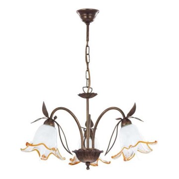 Lustre com corrente BRAGA 3xE27/15W/230 bronze