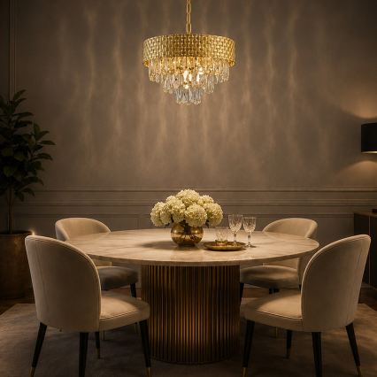 Lustre com corrente CHARLIZE 4xE14/10W/230V dourado