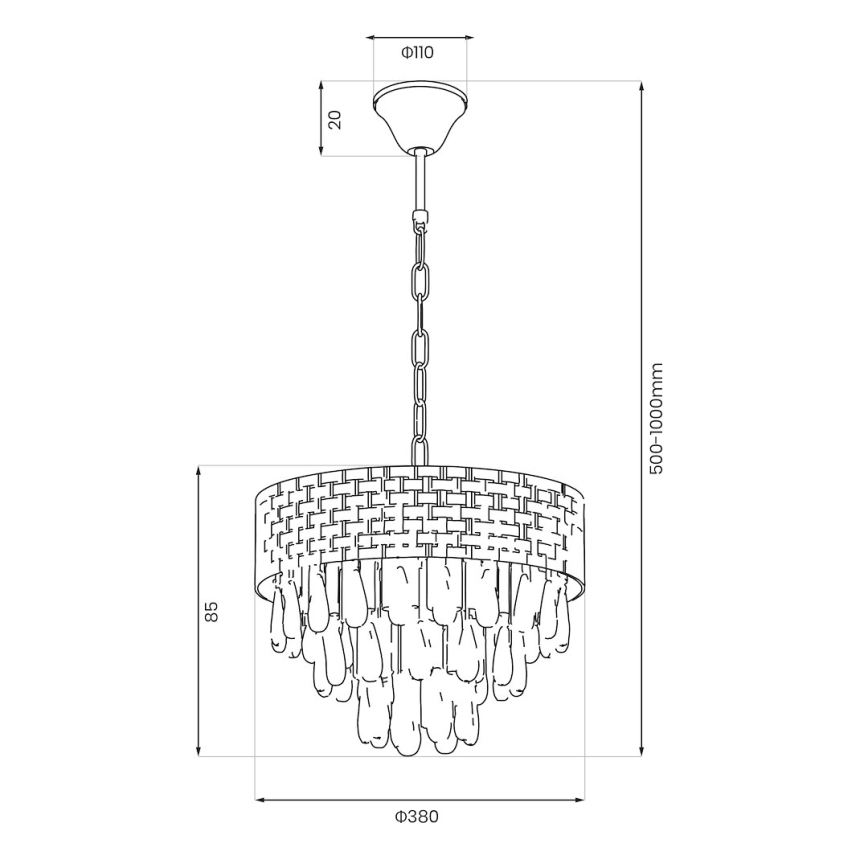 Lustre com corrente CHARLIZE 4xE14/10W/230V dourado