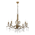 Lustre com corrente CLASSIC 8xE14/40W/230V bronze