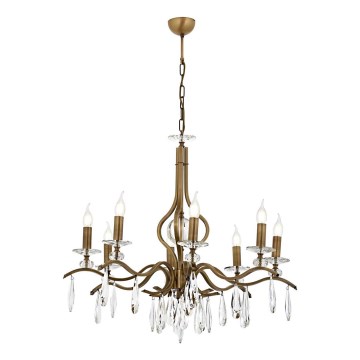 Lustre com corrente CLASSIC 8xE14/40W/230V bronze