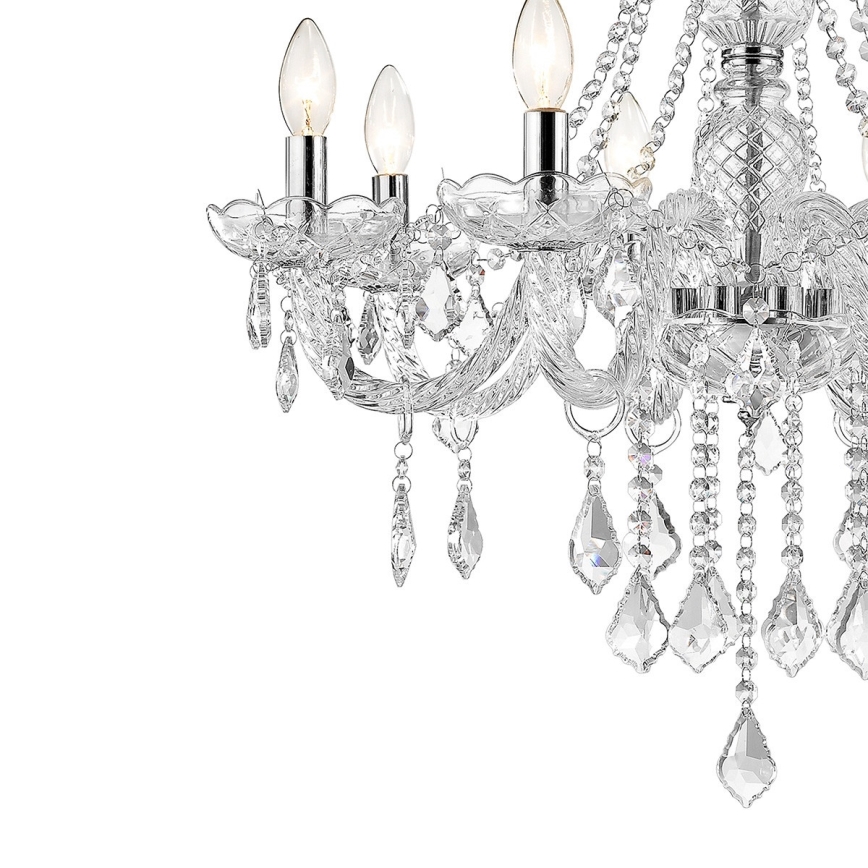 Lustre com corrente CRISTALLO 8xE14/60W/230V cromado brilhante