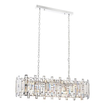 Lustre com corrente CRYSTALLINE 13xE14/40W/230V cromado brilhante